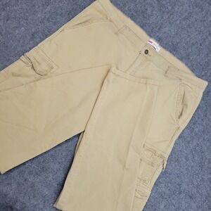Wrangler Cargo Pants Mens 40x32 Khaki Stretch Pockets Fit Dad Weekend Work